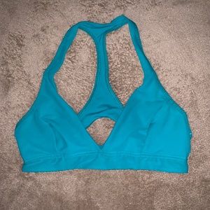 LuluLemon teal racer back sports bra.